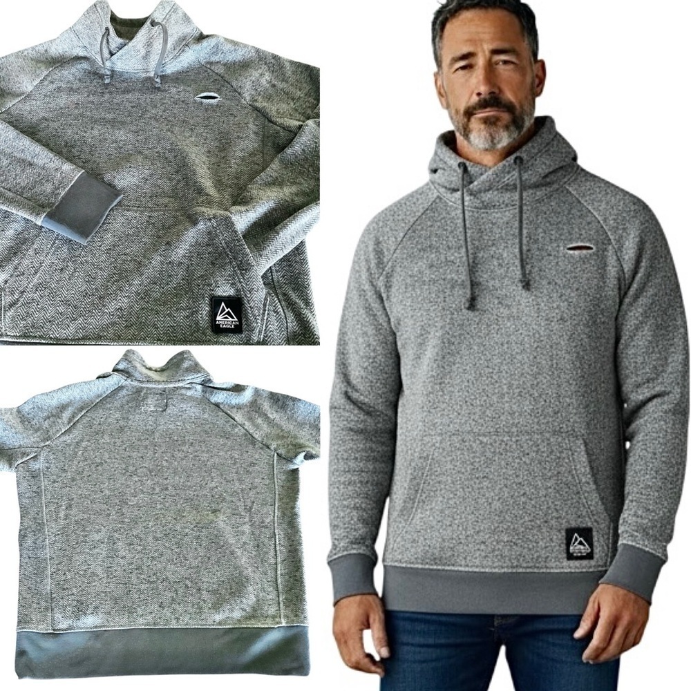 American Eagle Outfitters Gray Sweatshirt Men’s Sz Medium Kangaroo Front Pocket